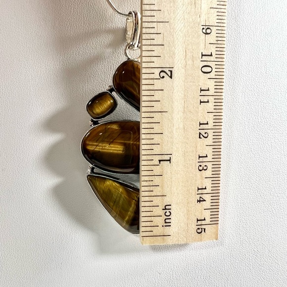 Exotic 🐯👀 Tiger Eye Pendant & Bracelet 925 Gemstone Set - Picture 7 of 11